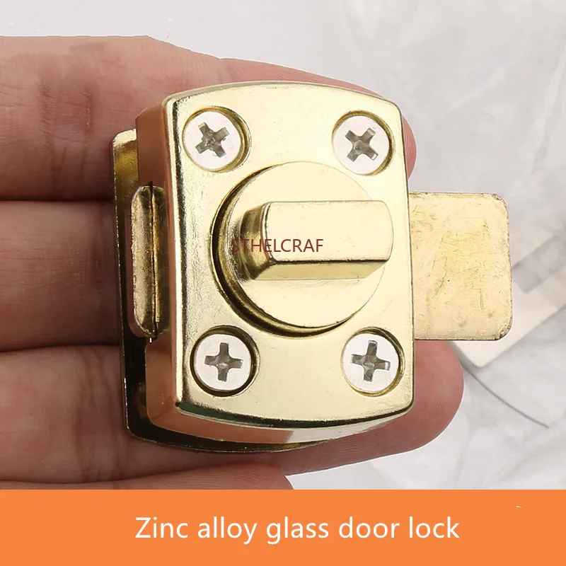 1PC No Drill Glass Door Bolt Lock Sliding Glass Security Door Latch Zinc Alloy 5-8mm Frameless Glass Clamp Cabinet Door Locks