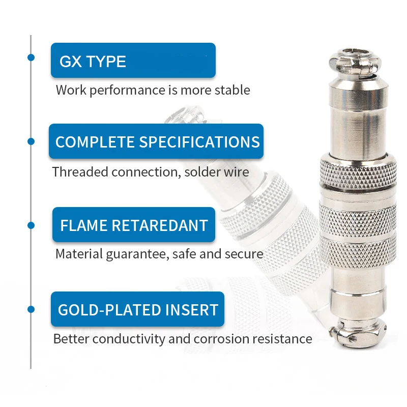 GX20 2/3/4/5/6/7/8/9/10/12/14/15 Pin Male Female Butting Wire Cable Circular Aviation Socket Plug Panel Connector