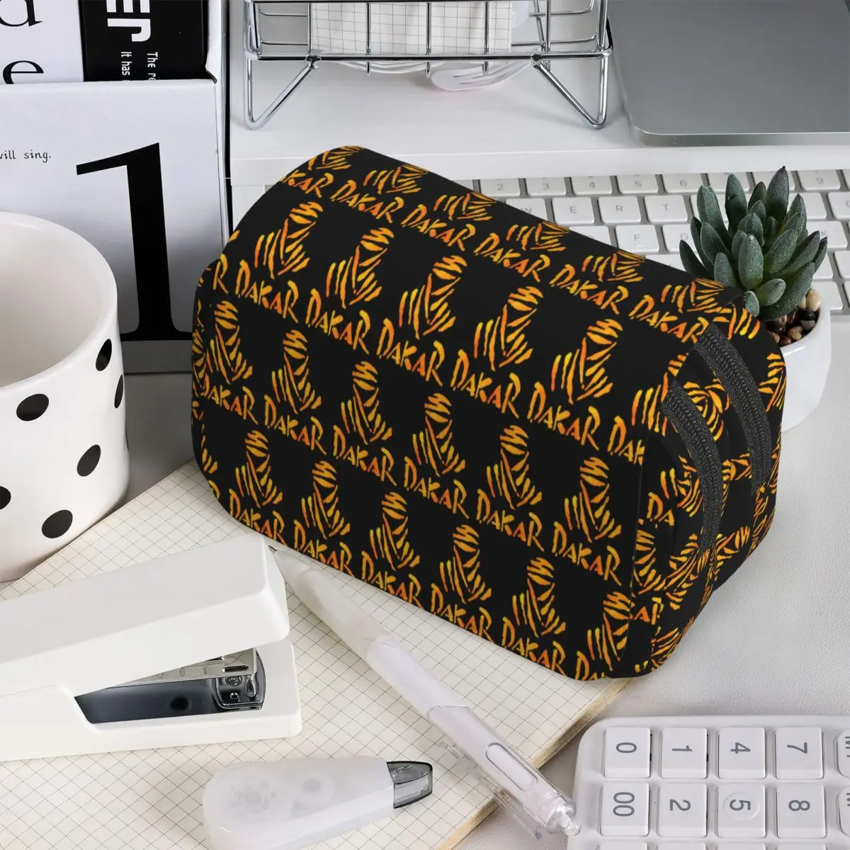 Dakar Rally Motorcycle Pencil Case for Kids Gifts Pen Box Pencil Bag Stationery Supplies Pen Holder Bag