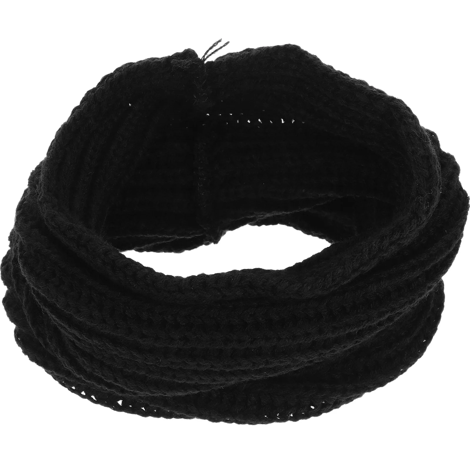 Damen-Schal, warm, schwarz, Kreisstrick, Wollmischung, Schlaufen-Schal, dickes Halstuch für kaltes Wetter, stilvoller, modischer Hals