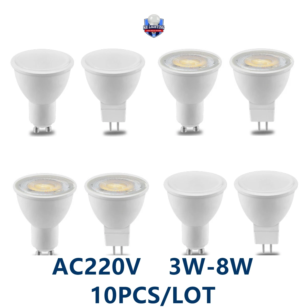 

Spot Foco Gu10 GU5.3 Spotlight Warm White Daylight Cold White AC220V LED Light Lamp For Home Decoration Replace Halogen Lamp