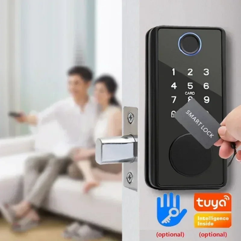 Smart Deadbolt Lock Tuya//TTlock Biometric Fingerprint Lock App Fingerprint Password IC Card NFC Keyless Unlock Home Door Lock