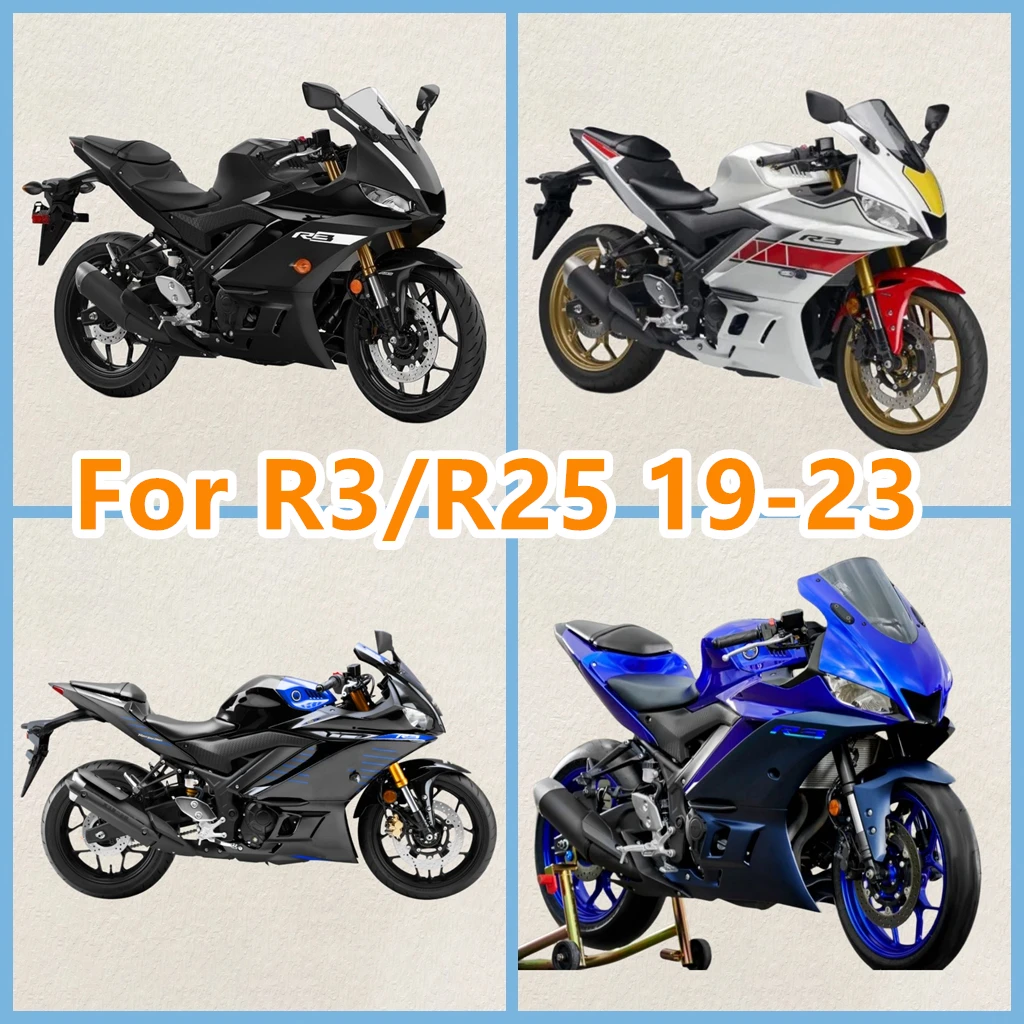 

Подходит для 2019 2020 2021 YZFR3 YAMAHA R25 2022 2023 ZXMT, комплект обтекателя мотоцикла 19 20-23 YZF-R3 YZFR25, кузов из АБС-пластика