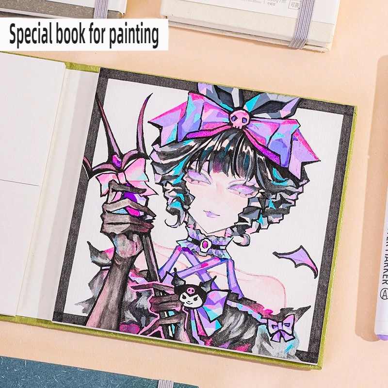 LANGUO المحمولة 3 في 1 كراسة الرسم الفنية متوسطة الملمس سميكة جدا لعلامات الألوان المائية القلم ورق فني اللوازم المدرسية القرطاسية