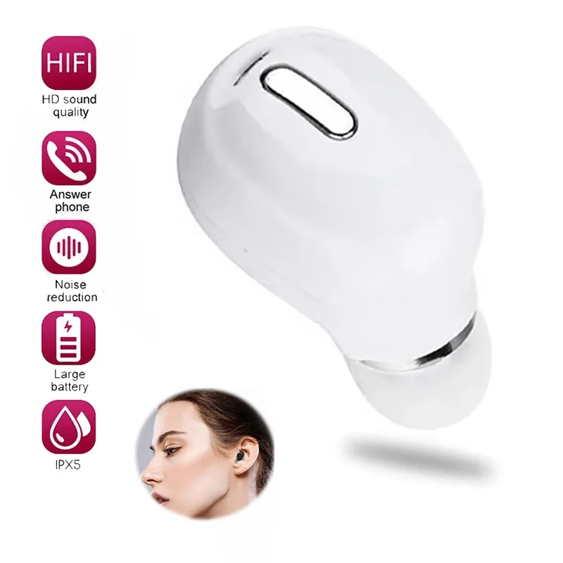 Fones de ouvido TWS Bluetooth 5.0 com microfone HD, chamada mãos-livres, chamada de escritório, fones de ouvido para música, para iPhone, Xiaomi, Huawei, celular