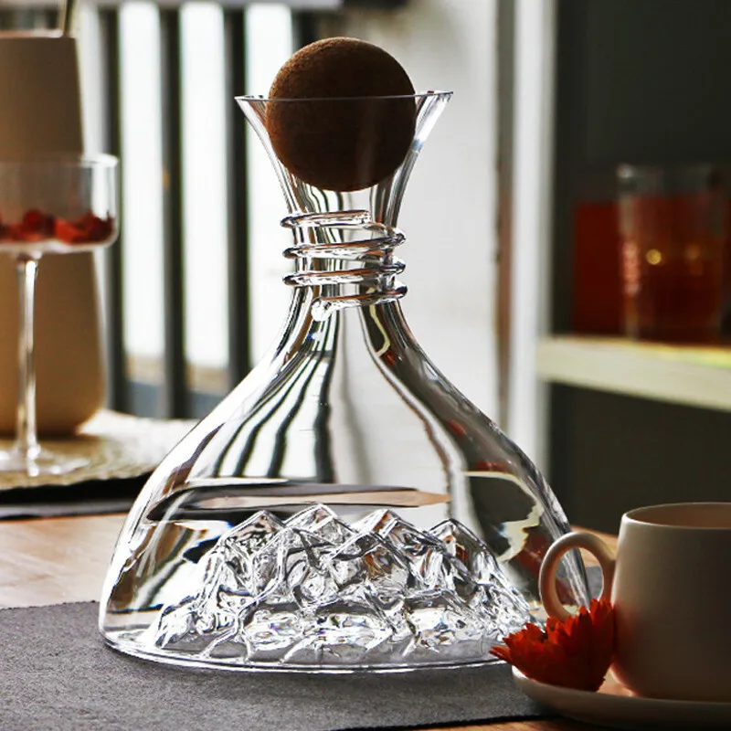 1800ML Luxury Glass Wine Aerator Decanter Iceberg Design Fast Instant Pourer Filter Elegant Gift for Home Bar Dinner Party