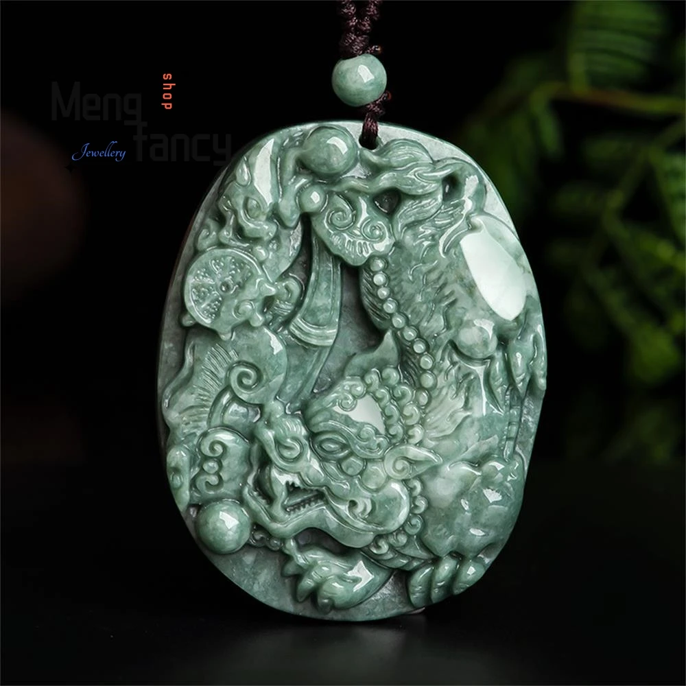 

Natural Jadeite Recruiting Wealth Ruyi Pixiu Pendant Charms Fashion Men Women Amulet Mascots Fine Jewelry Luxury Holiday Gifts