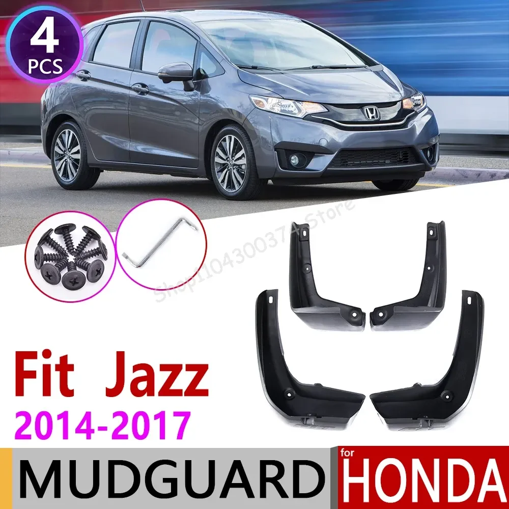 

4 PCS Car Mudflap for Honda Fit Jazz GK 2014~2017 Fender Mud Flaps Guard Splash Flap Mudguards Accessories 2015 2016 3rd 3 Gen