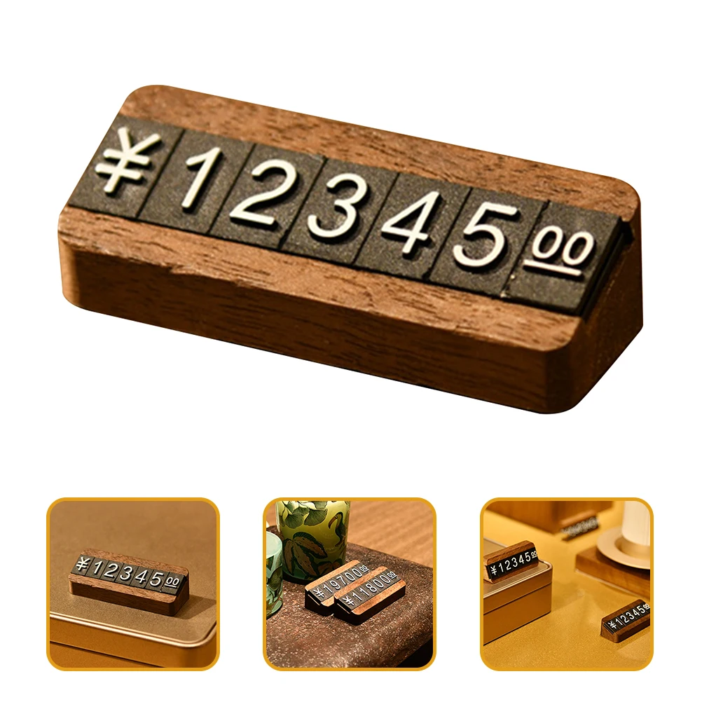 

1 Set Wooden Number Letter Adjustable Mini Cube Price Tag Display Stand Watches Euro Sign Set Of Number Labels For Retail Shop