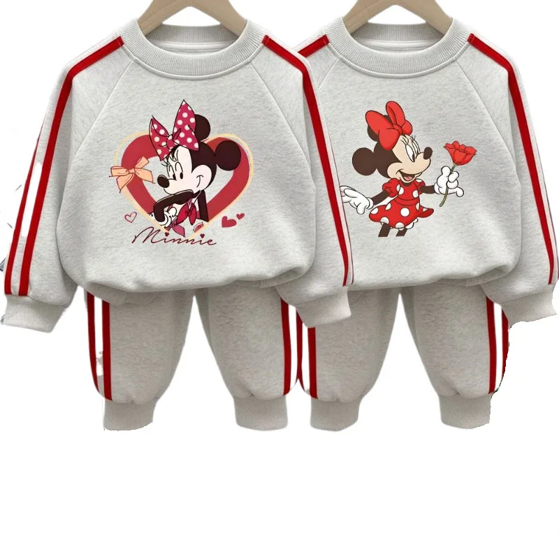 2026 frühjahr Neue Stil Mädchen Casual Trainingsanzüge kinder O Neck Hoodies und Lange Hose Zwei Stück Kinder Seite streifen Hosen Sets