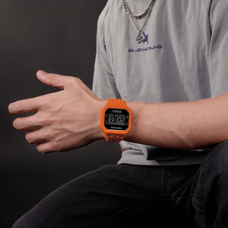 네비포스 7116 패션 남성 전자 시계 캘린더 50m 방수 스포츠 캐주얼 LCD 디지털 시계 남성용 reloj hombre