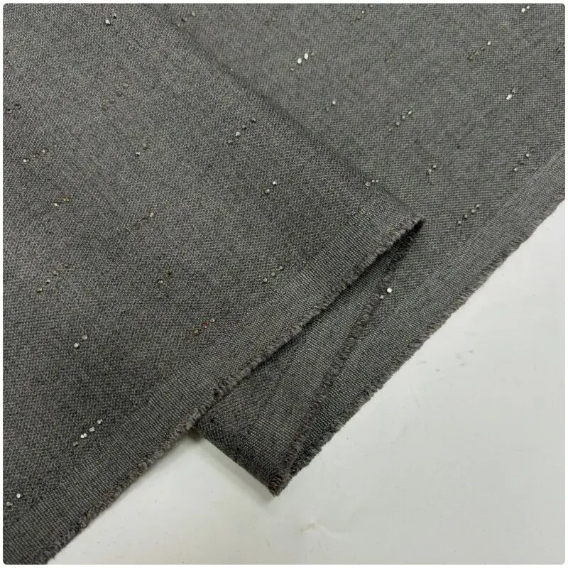 Spring and Autumn Hot Drilling Wool Blended Suit Fabric Light Luxury Shiny Crisp Suit Coat & Trousers Clothing High-End Fabric