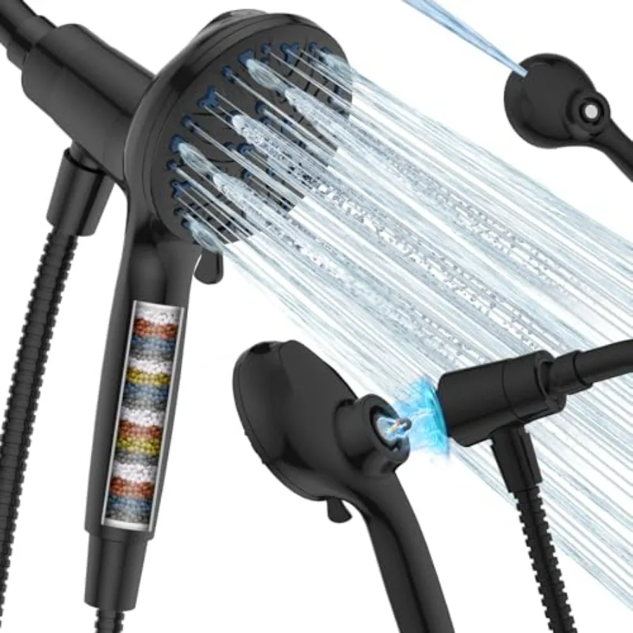 

High Pressure Filtered Shower Head with Handheld Upgrade Magnetic 10-Mode Handheld Showerhead Built-in Power Wash for Bathroom