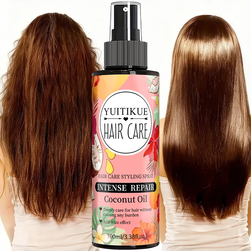 Spray para el Cabello con Aceite de Coco YUITIKUE | Fórmula de Reparación Intensa | Cuidado anti-frizz y profundo para un cabello ligero y saludable