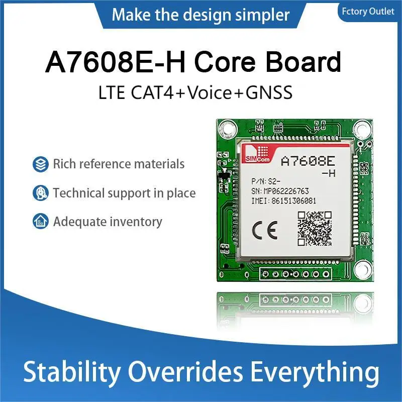 Original A7608E-H Single-row needle Core Board Modem With Antenna SIMCOM 4G LTE Cat4 Module Support GNSS(optional) breakout kit