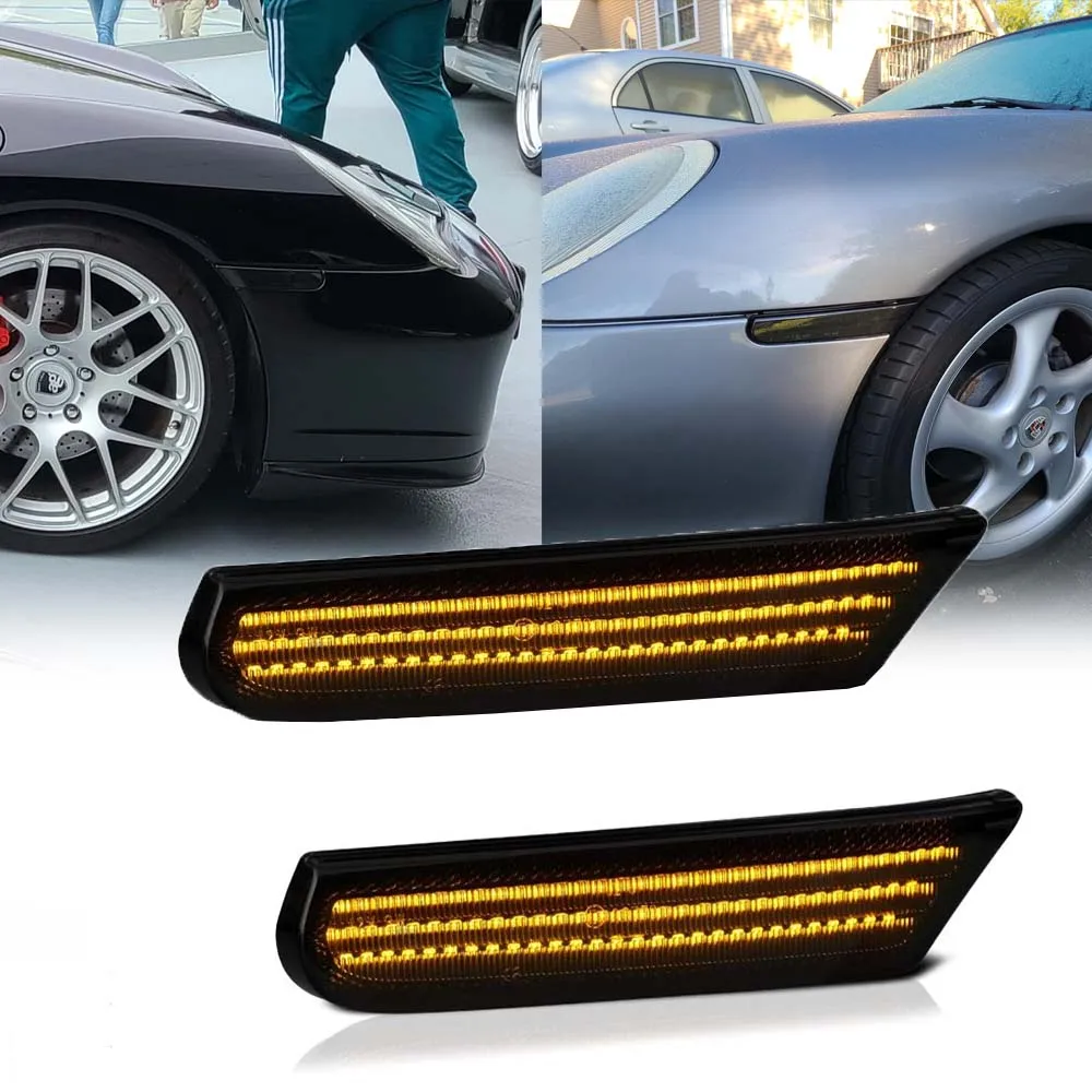 Normal Amber LED Side Marker Light For Porsche Boxster 986 996 911 Carrera Targa 1996-2004 Blinker Turn Signal Lamp Error Free