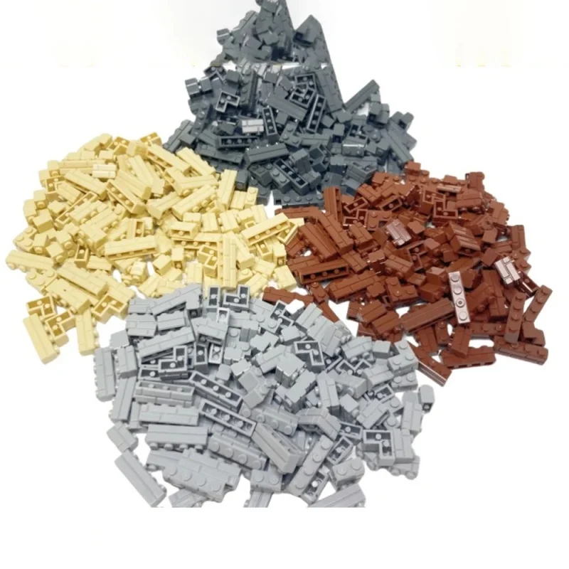 Blocs de construction MOC en briques à rayures aléatoires, 120 pièces, jouets, château de palais, figurines créatives, ville militaire, mur de maison, pièces de bricolage