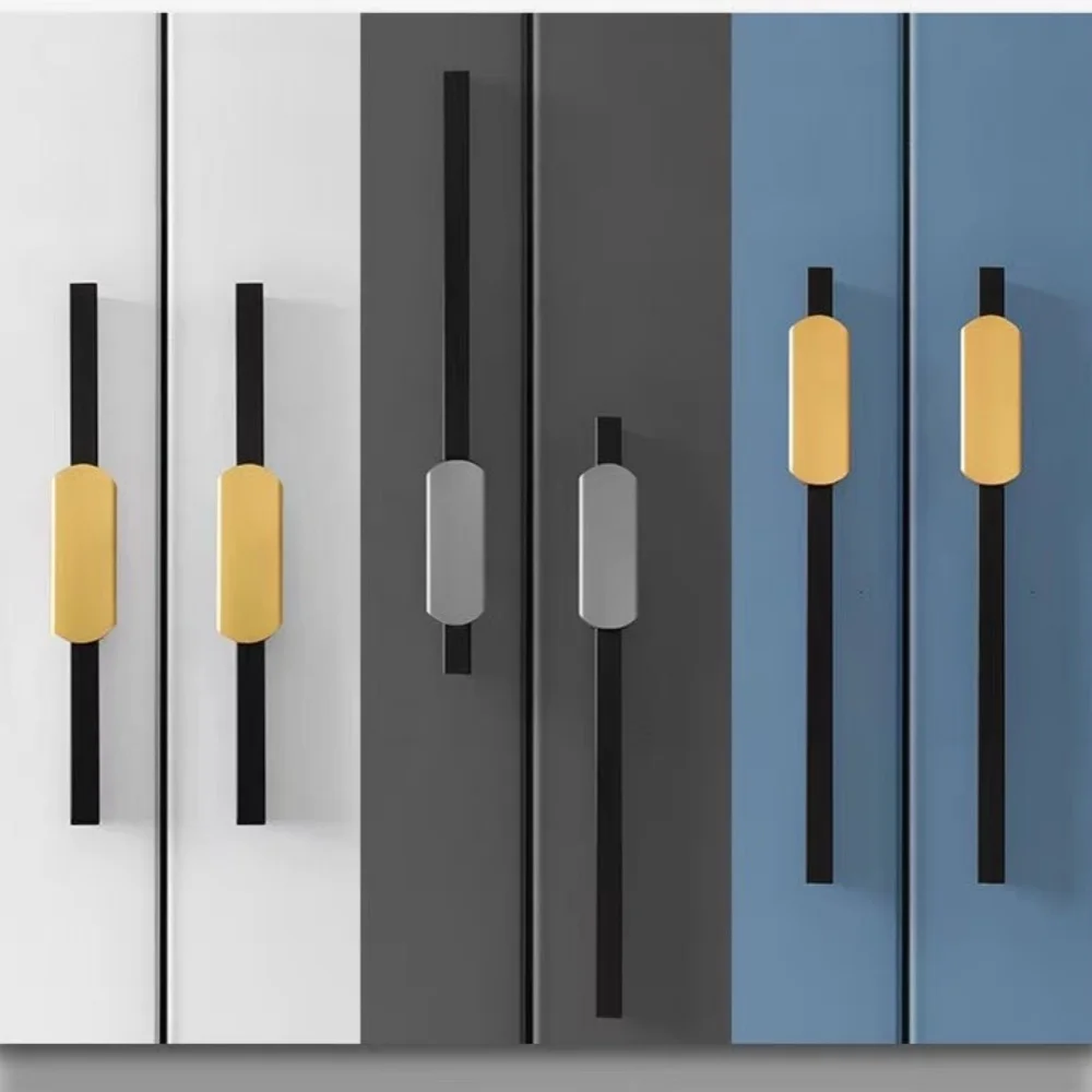 Cabinet Storage Handle Light Luxury Black Gold Modern Kitchen Accessories Cabinet And Storage Handles Furniture Wardrobe Pulls