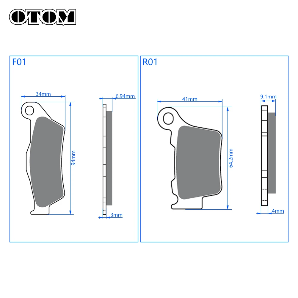 OTOM Motorcycle Front Rear Brake Pads For KTM SX SXF XC XCW EXC MXC HUSQVARNA FC FE TC TE Motocross Copper Sintering Brake Disks