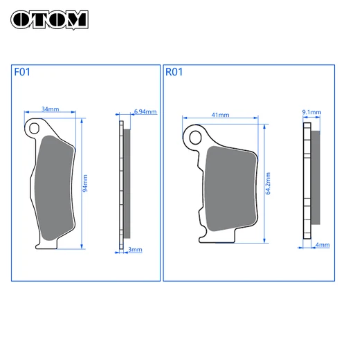 Imagen 2 del producto OTOM pastillas de freno delanteras y traseras para motocicleta, discos de freno de sinterización de cobre para Motocross, KTM SX SXF XC XCW EXC MXC HUSQVARNA FC FE TC TE