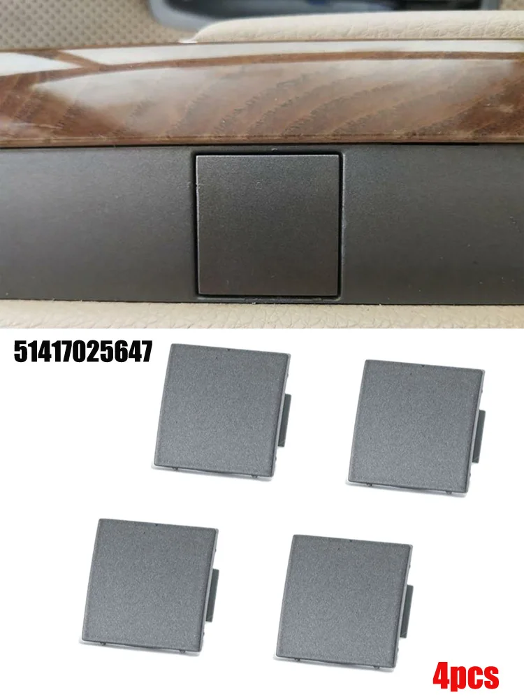 4pcs Door Panel Cover Plug 51417025647 For BMW 7 Series E65 E66 745i 02-08 Grey Door Panel Cover Car Parts Accessories