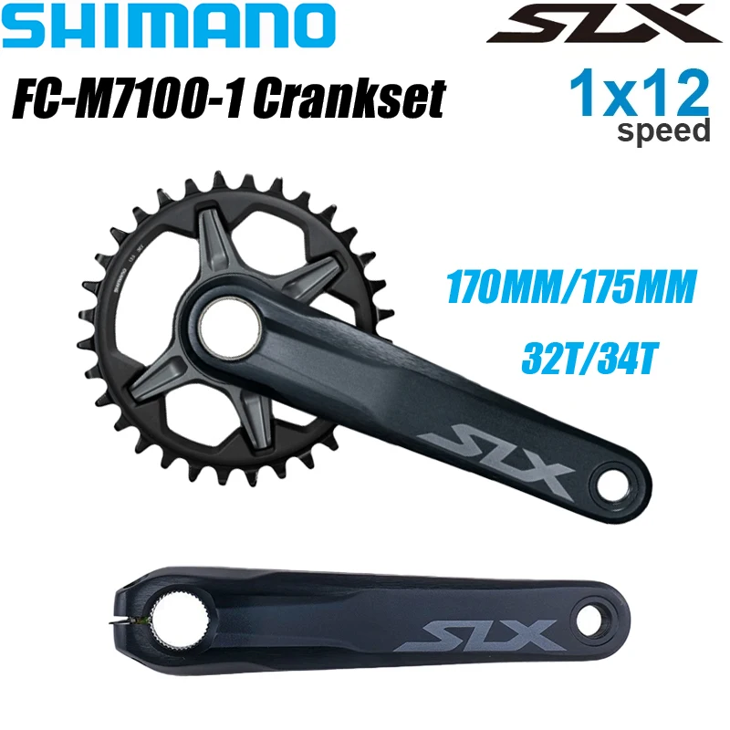 Shimano SLX M7100 1x12 Speed Crankset FC-M7100-1 Original Arm Chainring 32T 34T MT801 Bike Crankset Mountain Bike Accessories