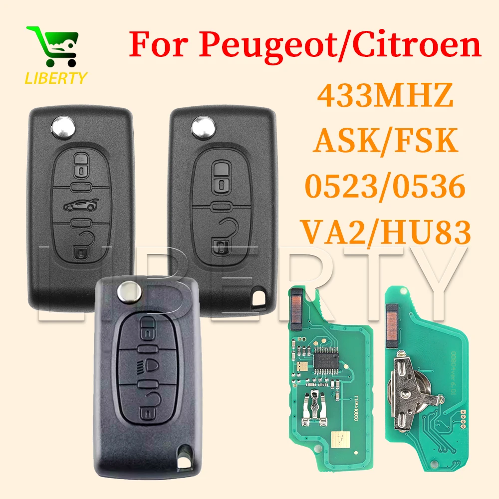 

Ly Flip Remote Card Key For Peugeot 207 307 308 407 607 807 For Citroen C2 C3 C4 C5 C6 Xsara Berlingo HU83 VA2 0536 0523 ASK FSK