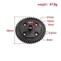 Steel 46T 48T Central Differential Gear E8082 for 1/7 KM Rally WRC Citron C3 RC Rally Car Upgrade Parts