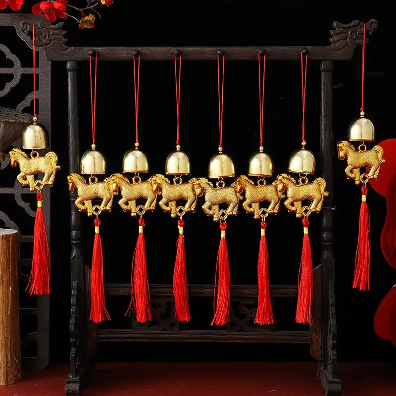 1/8 قطعة 2026 سنة الحصان الجدار الشنق حلية السنة الجديدة محظوظ ديكور في الهواء الطلق هووسورمينغ النباتات الخضراء بوعاء صغير #1