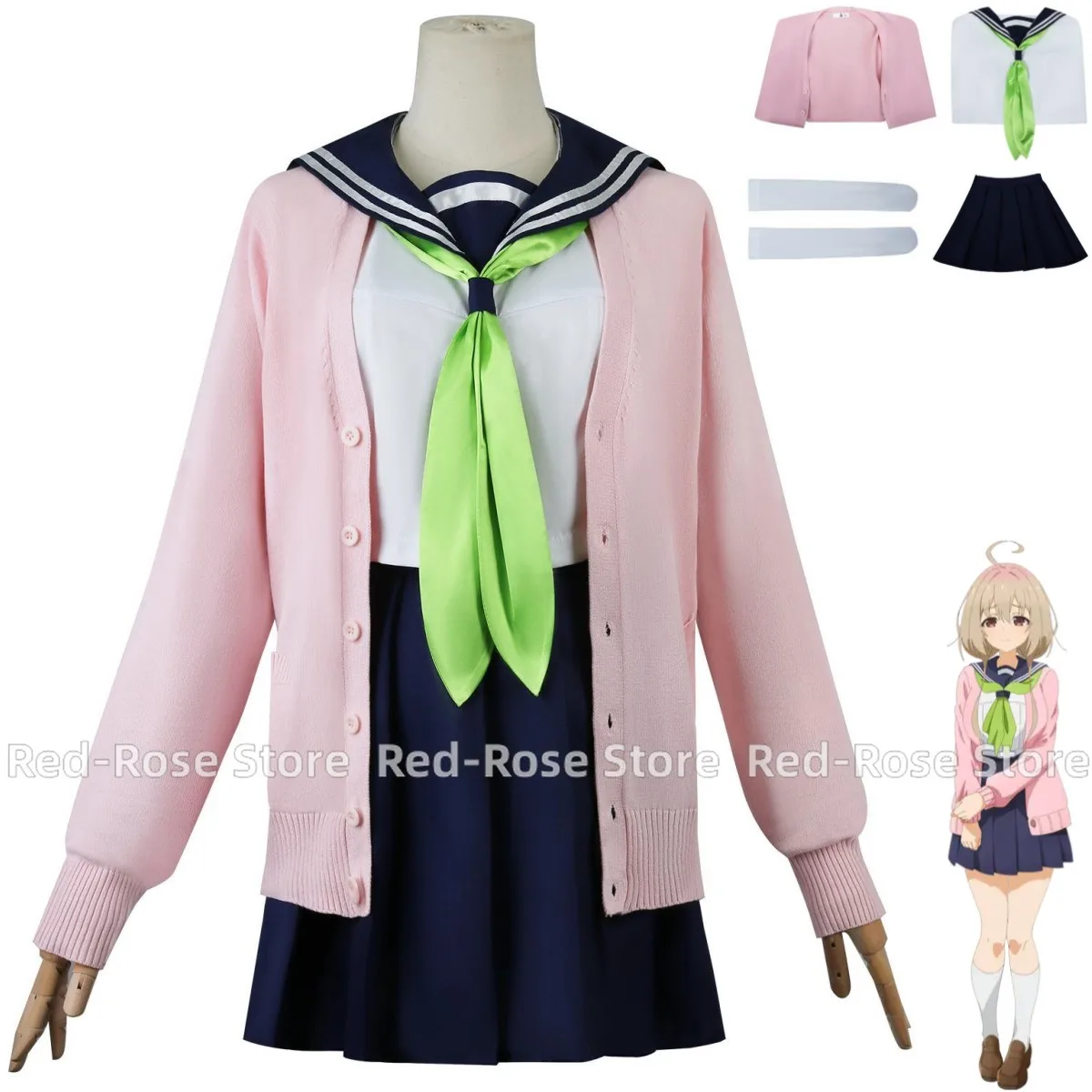 New Anime My Deer Friend Nokotan Tanukikoji Kinu Cosplay Costume Japanese School Uniform Sweater Coat Woman Sexy Campus Suit