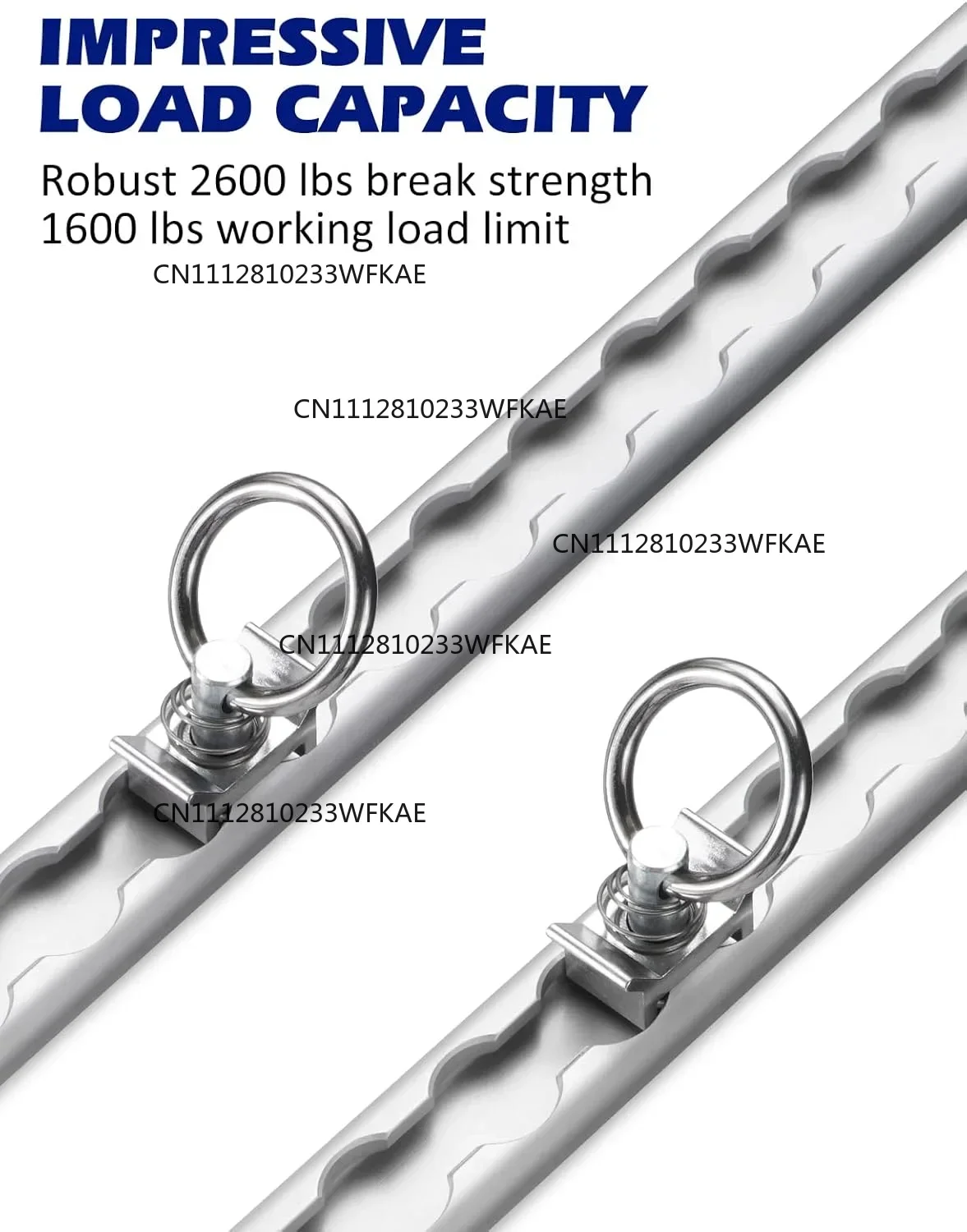 19.7 Inch Aluminum L Track Tie-Down System Aluminum Delivery Tie-Down Rail For Enclosed Trailer Cargo Fixing Trarvel Transfer