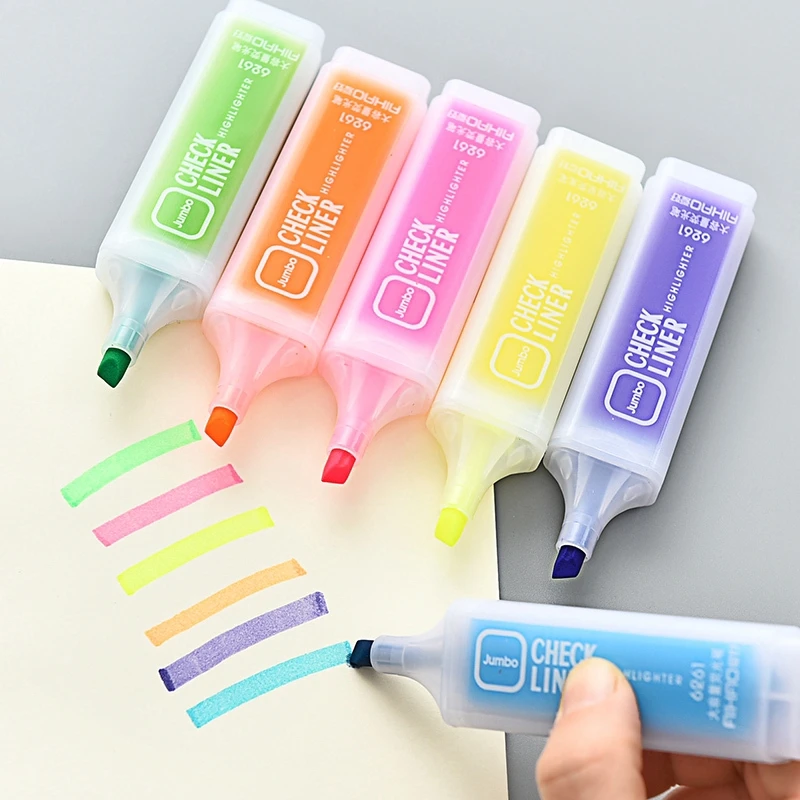 Maker Liquid Highlighters 6 Colors Pen Large Capacity Kawaii Stationery GiftS for Students Taking Notes Painting Office Supplies