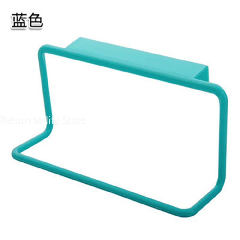 Plastic Hanging Holder Towel Rack Multifunction Cupboard Cabinet Door Back Kitchen Accessories Home Storage Organizer 1Pcs