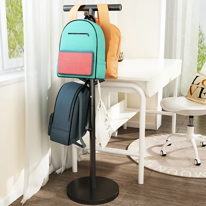 Household Floor Standing Coat Rack Bedroom Clothes Hanging Rack Children\'s Backpack Shelf Living Room Multifunctional Hanger