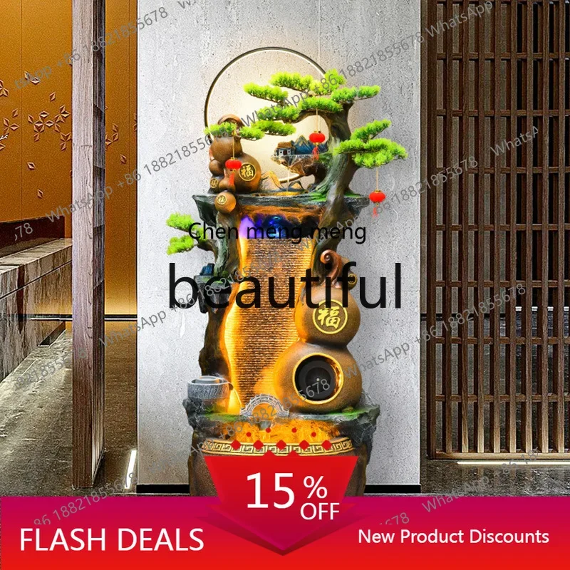 zJ Rockery flowing water fountain ornament floor-to-ceiling living room office alpine circulating water landscape decorationK182
