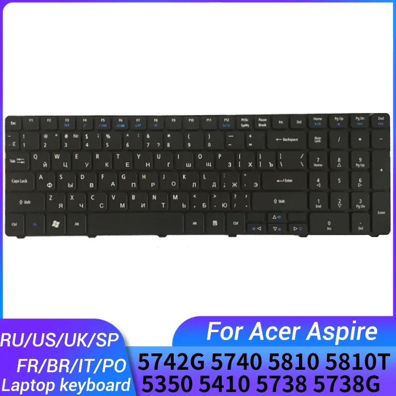 DLA ACER Aspire 5742G 5740 5810 5810T 5350 5410 5738 5738G Rosyjska/USA/UK/Hiszpańska/Franska/Brazylia/Portugalska/Włochy klawiatura laptopa