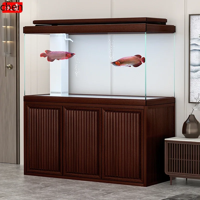 

DSA aluminum alloy fish tank living room small household bottom filter ultra-white glass tank modern