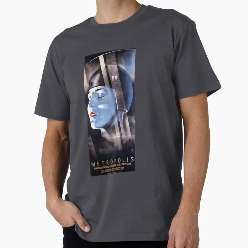 Fritz Lang's Metropolis 80s Classic Sci fi Gift t shirt Vintage Robot Maria Graphic Clothes 1223 100% cotton All size Tops S-6XL