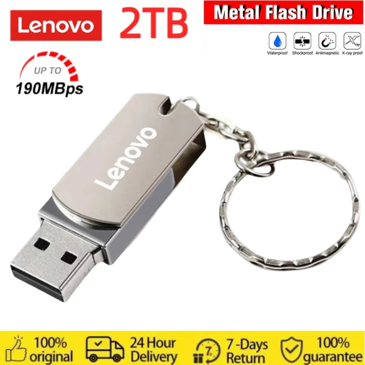 Lenovo-unidad Flash USB de Metal, Pendrive de alta velocidad, resistente al agua, 16TB, 2TB, 512GB, 128GB, gran oferta