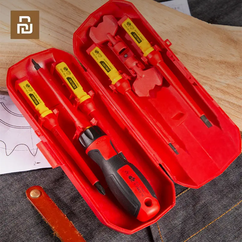 

Xiaomi 7pcs Screwdriver 1000V Insulated Screwdrivers Set with Magnetic Slotted Phillips Bits Screw Driver Electrician Hand Tools