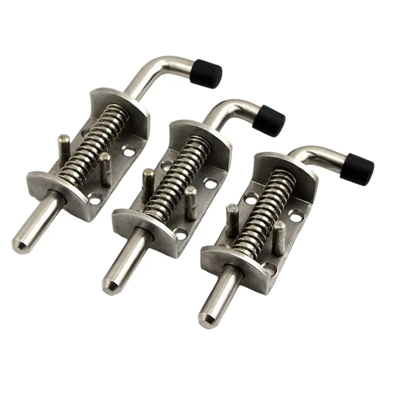 Heavy Duty Stainless Steel Spring Loaded Door Bolts Latch Lock 12x135 155 165mm for Cabinets Door Shed Tailgate Trailer Garage