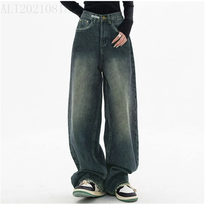 Women High Waisted Palazzo Pants Loose Fit Flowy Wide Leg Trousers Slimming Retro Design Casual Fashion 2025 New Arrival