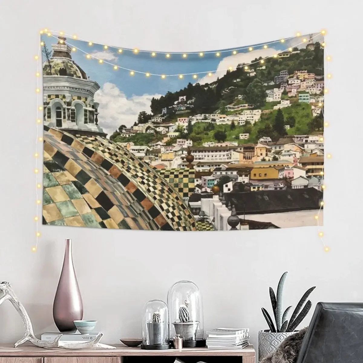 Overlooking Quito, Ecuador Tapestry Aesthetic Decoration Wall Decor Hanging Tapestry