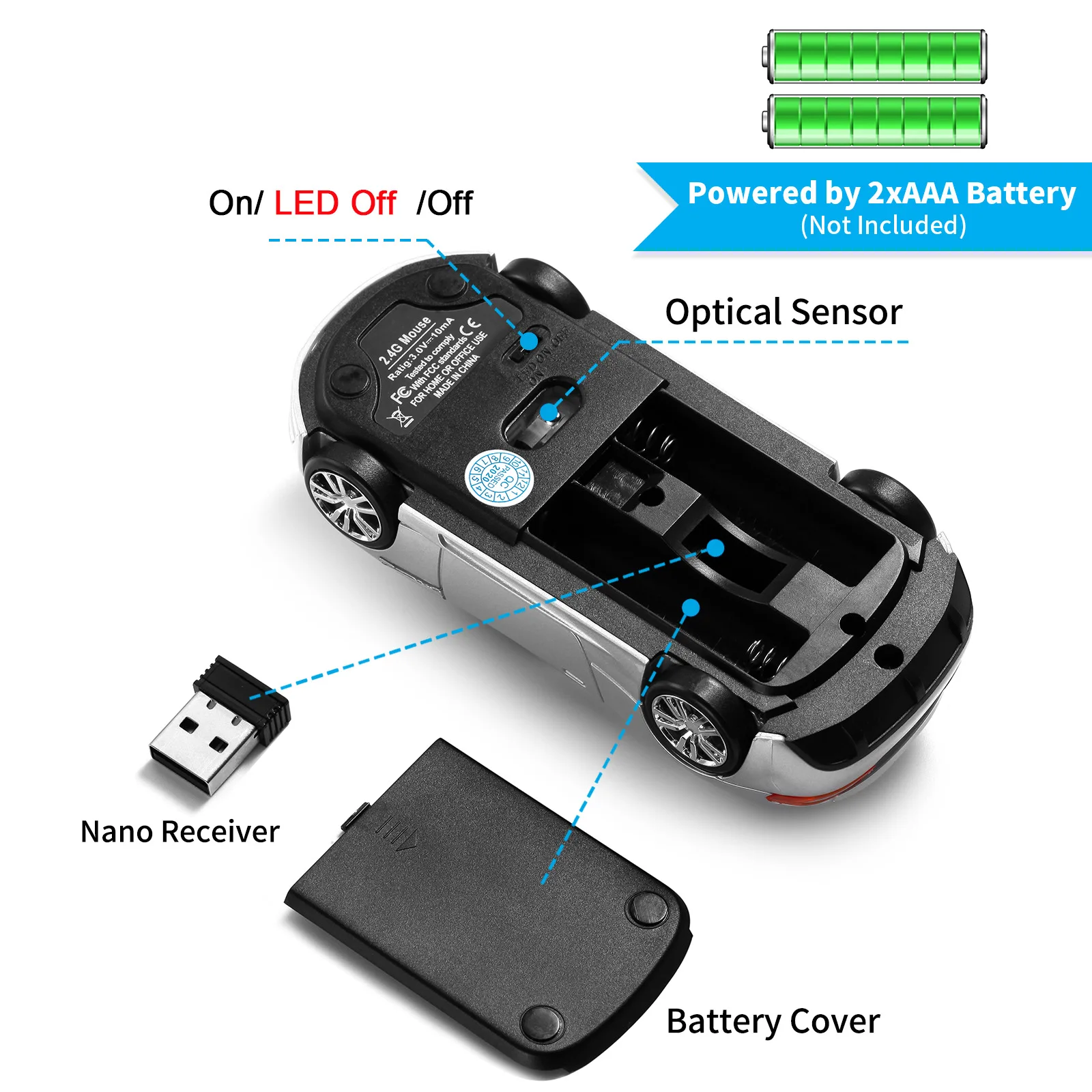 Portable Creative Gift Raton inalambrico Wireless ultrathin Car Mouse Car Model Sports Car Optical Mouse laptop computer pc