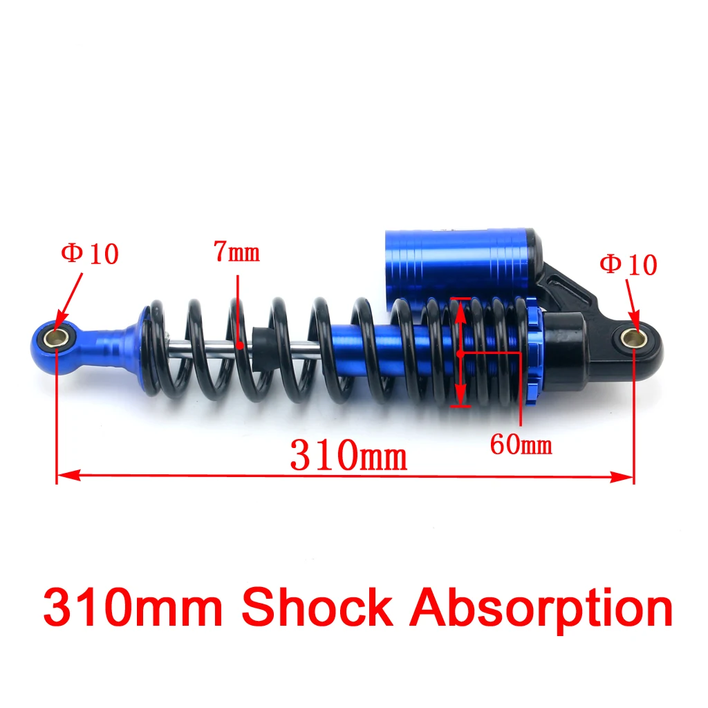 1 Pair 310mm Blue airbag shock absorber Motorcycle ATV Scooter CNC Gas Shock Absorber Rear Suspension Dirt Pit Bike 125cc 150cc