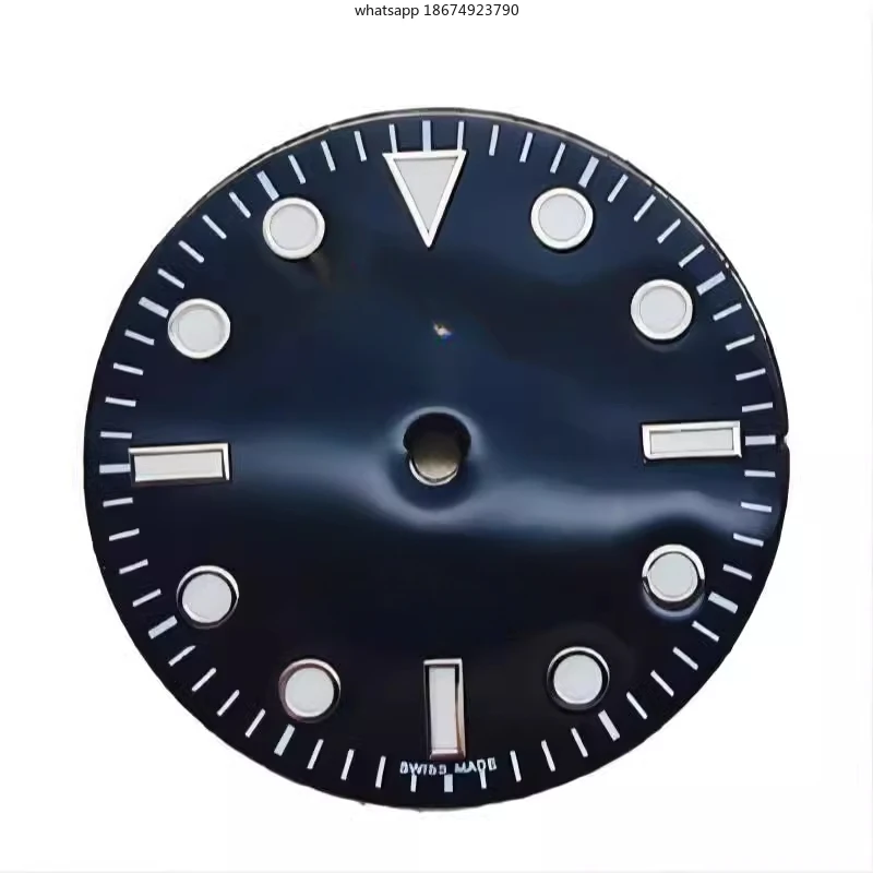 2836 blue-green luminous mechanical watch hand dial 2824 modified unrecorded face plate ice blue light diameter 29MM