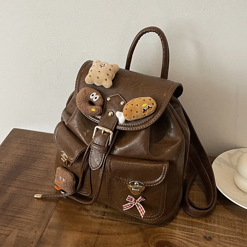 Popular Retro Women's Backpack 2025 New Versatile Backpack Exquisite Mini Niche School Bag
