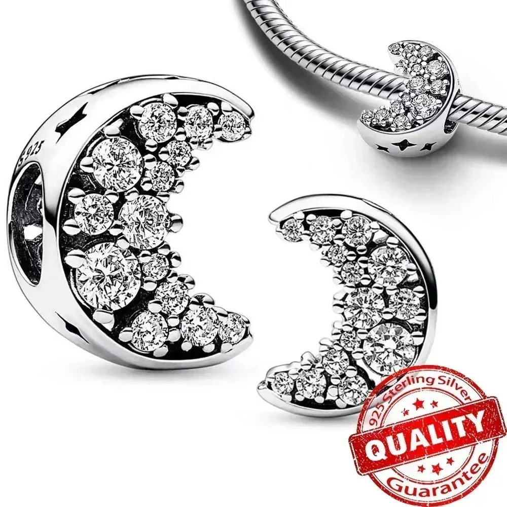 Oryginalny 925 Sterling Silver Blue Mother Moon Butterfly Animal Heart Beads Charms dla Pandora DIY Bransoletki Biżuteria damska Prezent