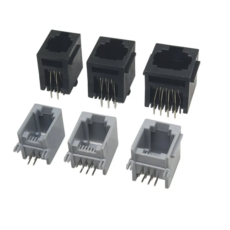 10PCS RJ11/RJ12/RJ45 Telephone Socket Crystal Motherboard 4P4C 6P6C 8P8C 6P4C Vertical/Horizontal