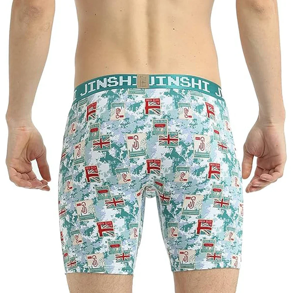 Jinshi Men's Underwear Long Boxer Briefs Breathable Bamboo Viscose Underpants Boxer Shorts For Men